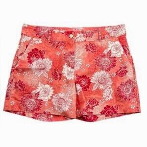 Isaac Mizrahi New York Tailored Peony Floral Shorts in Coral Women’s 10